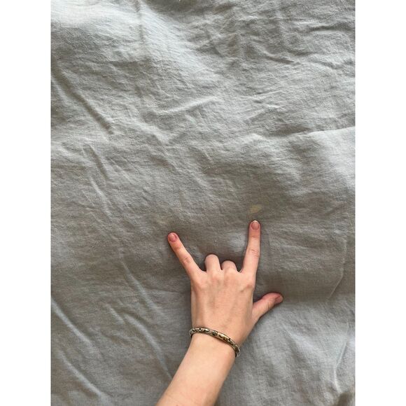 RH Stone Washed Belgian Linen King Duvet & Pillowcases - Pale Blue - Picture 7 of 7